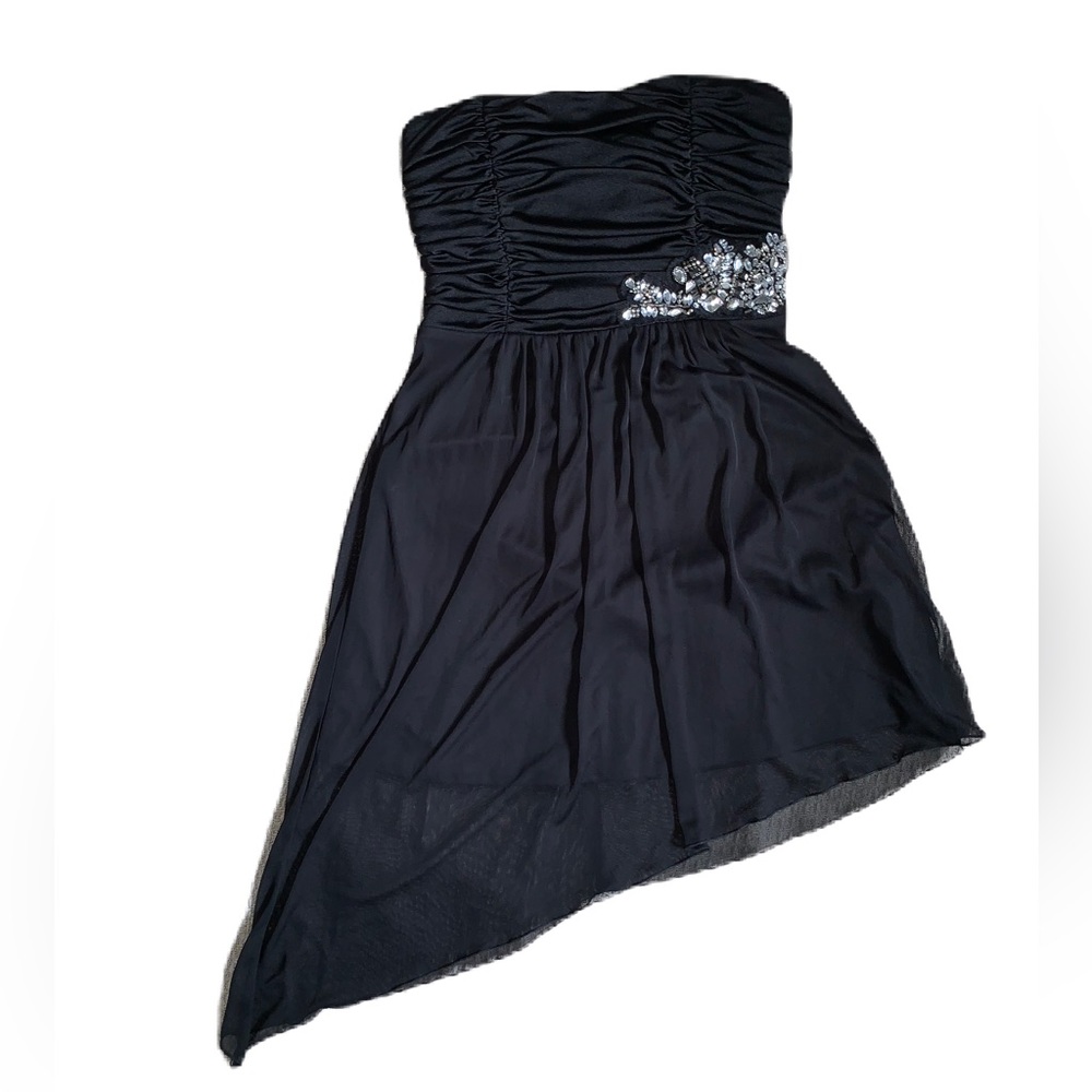 BCX | Women’s Little Black Dress Strapless Asymmetrical High Low Formal Party